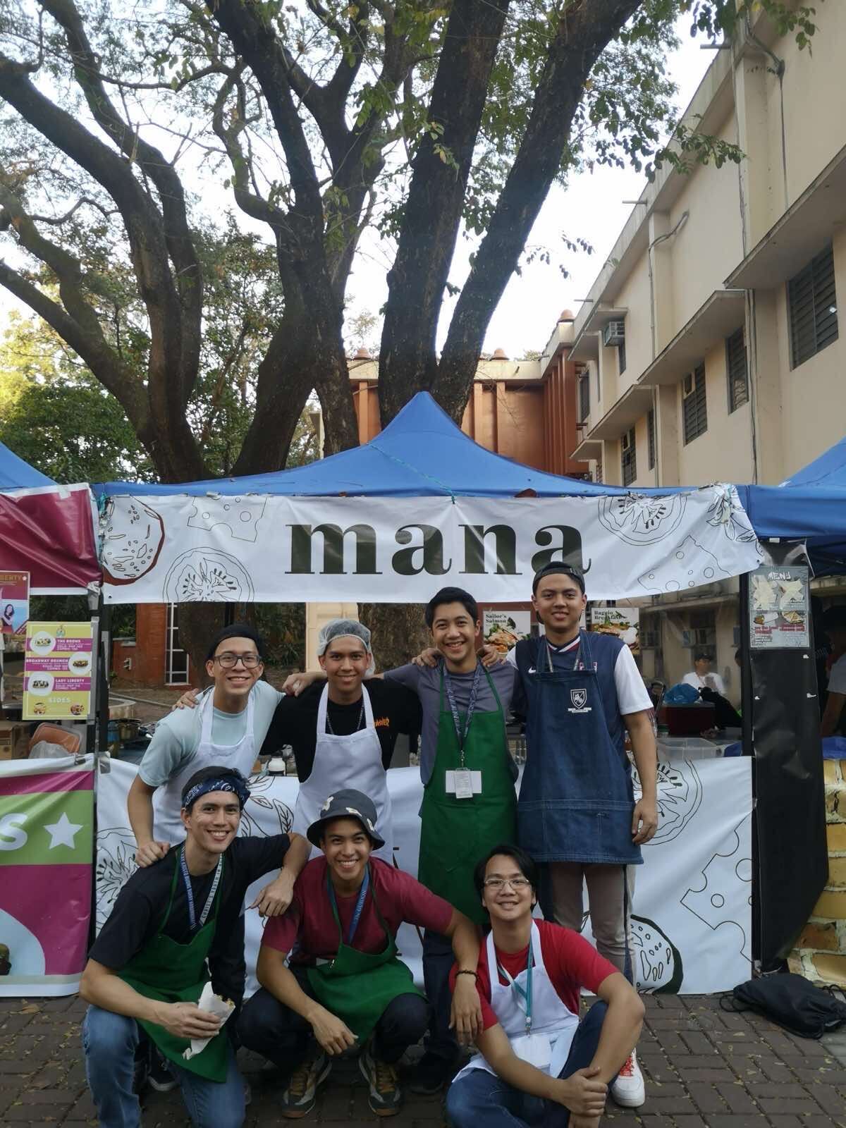 The original Mana crew in front of the JSEC stall, 2019–2020